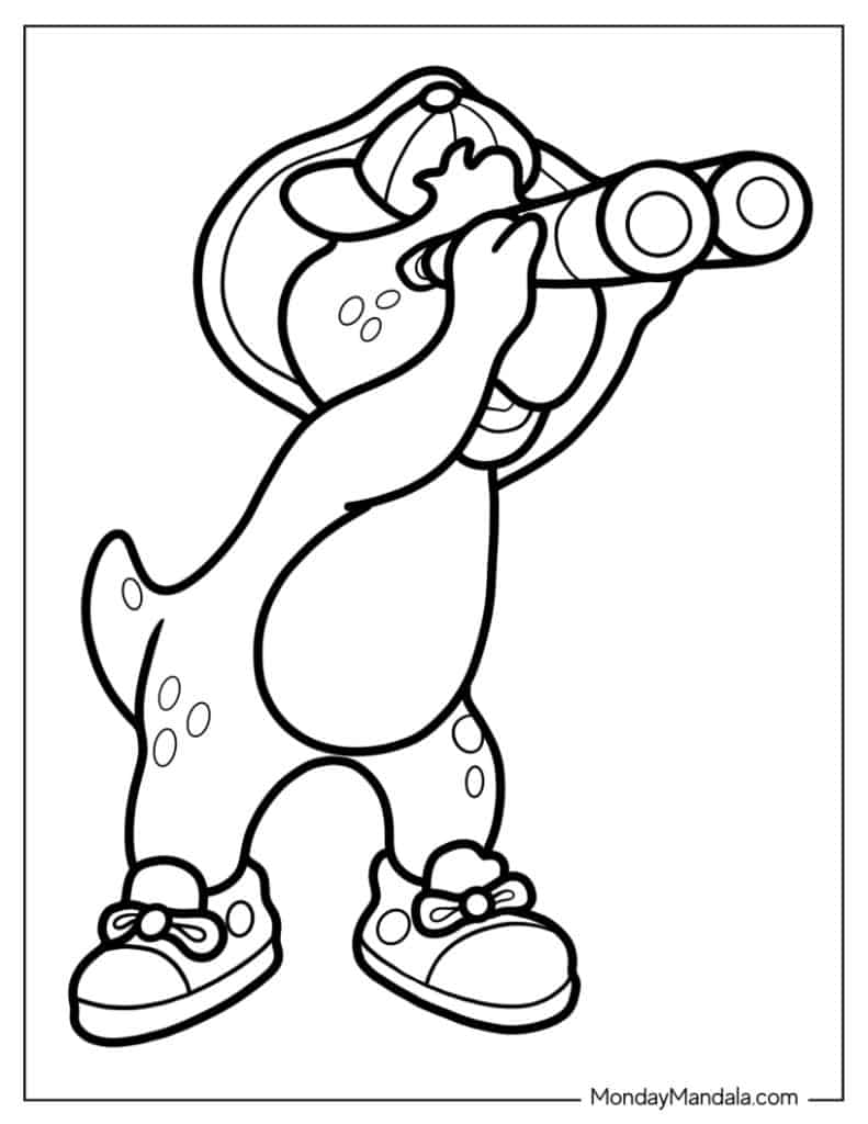 Barney coloring pages free pdf printables