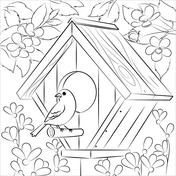 Birdhouse coloring pages free coloring pages