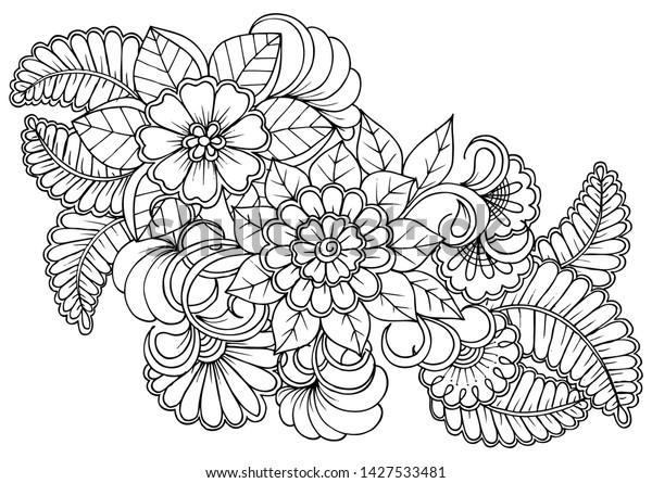 Coloring page black white colouring book stock vector royalty free