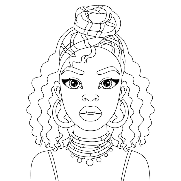 Black girl coloring page images