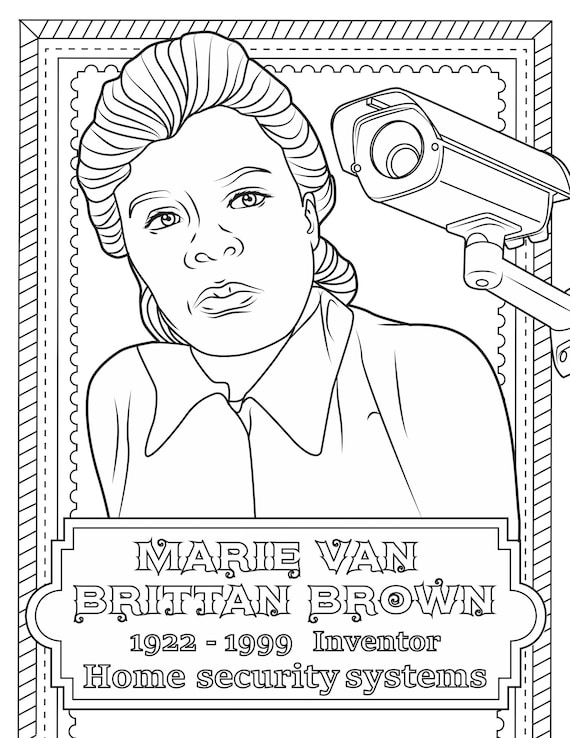 Black inventor black history coloring page printable colouring page adult color sheet instant download