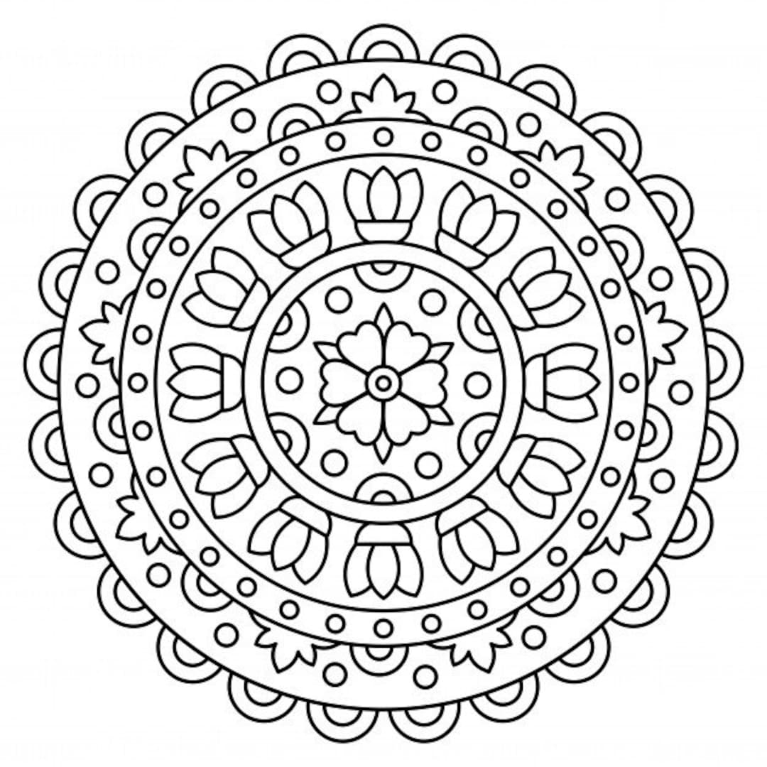 Mandala coloring pages blank coloring adult coloring kids coloring digital download pages black and white colors