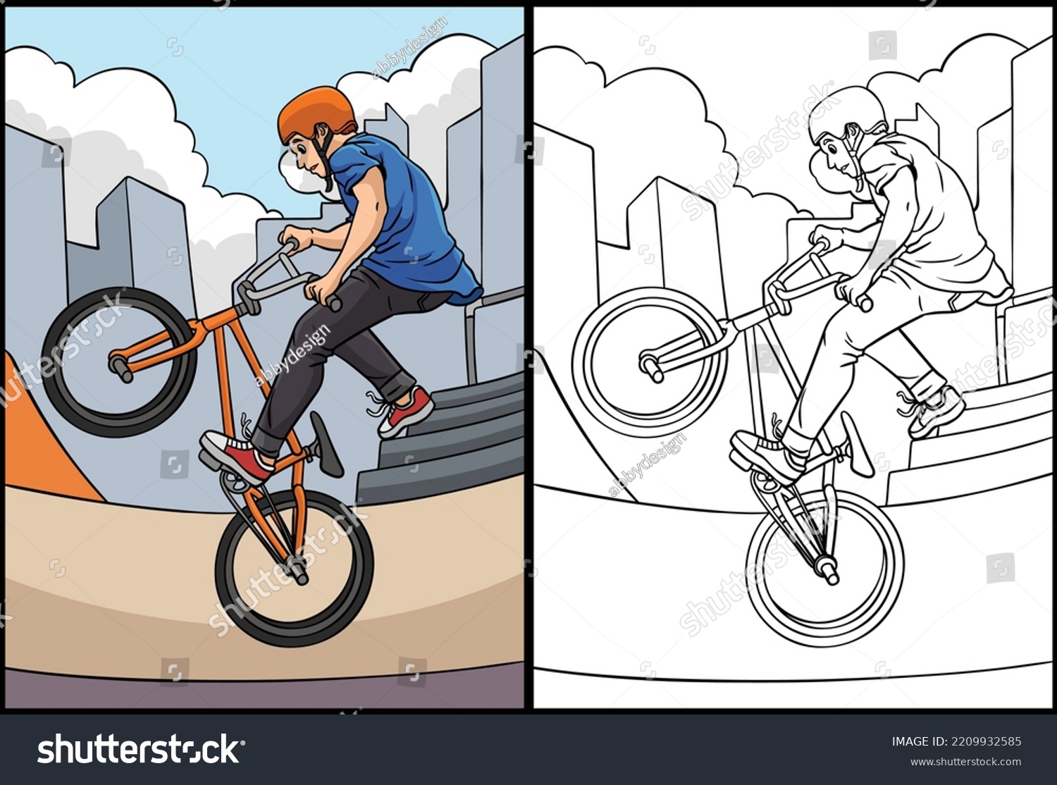 Bmx rider coloring page colored illustration ññððºðððñ ððµðºñðñððñ ðñðñððºð ððµð