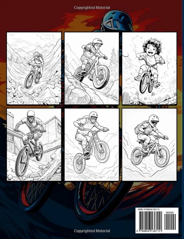 Bmx coloring book beautiful and easy coloring pages for bmx bike lover k hughes allison books