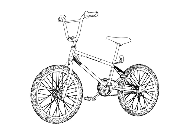 Premium vector a sketch of a bmx bike with the word bmx on the front