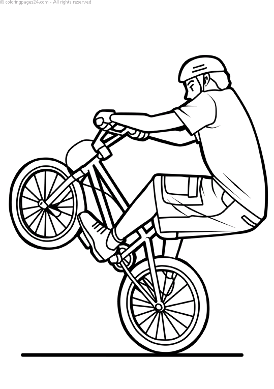 Cycling coloring pages