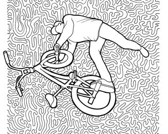 Upside down bmx flatland pdf zentangle coloring page download now