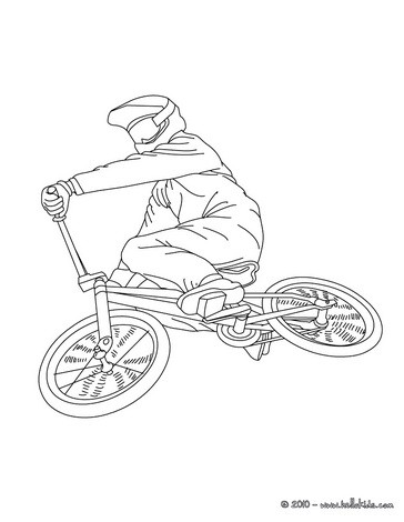 Bmx biker side view coloring pages