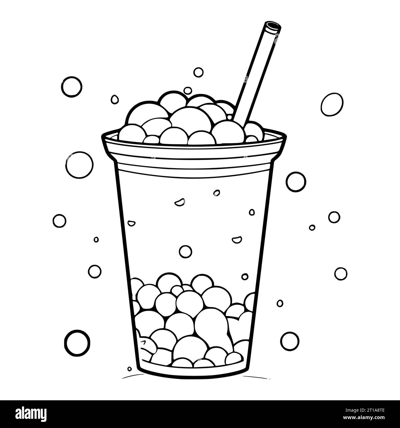 Bubble tea coloring sheet stock vector images