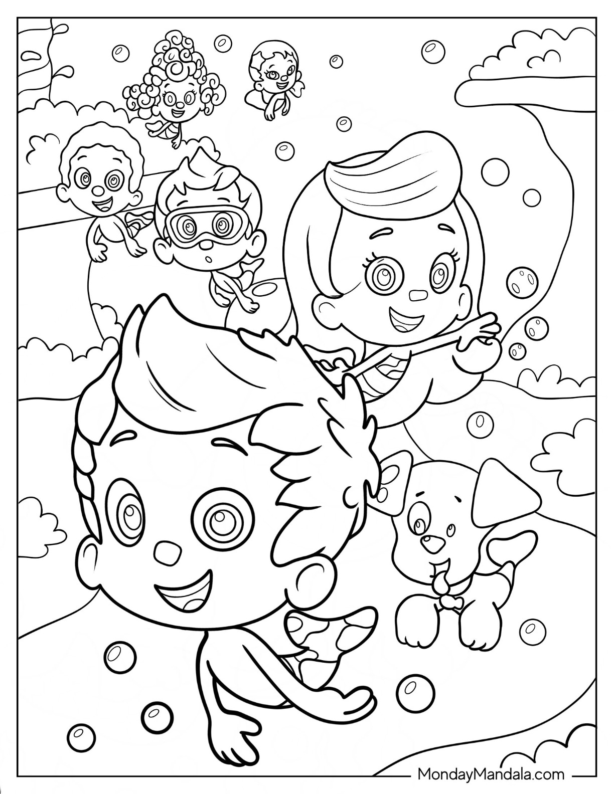 Bubble guppies coloring pages free pdf printables