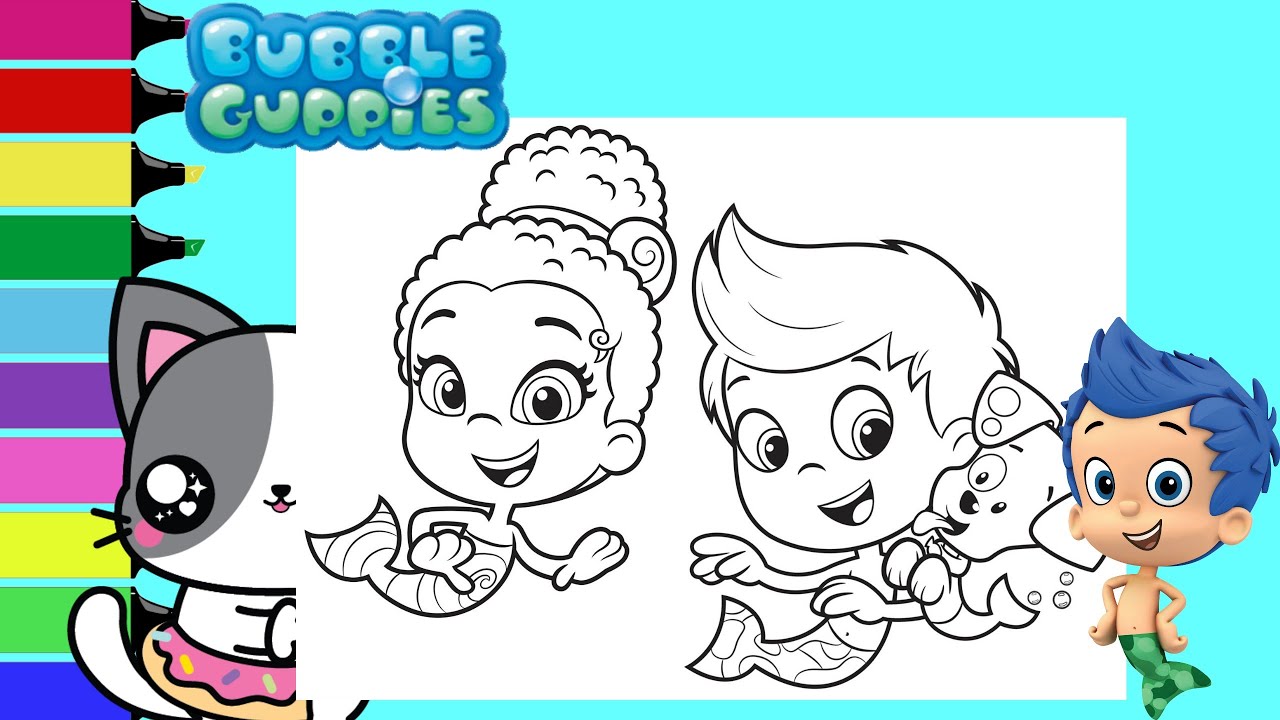 Coloring bubble guppies zooli gil bubble puppy erperson coloring book page sprinkled donuts jr
