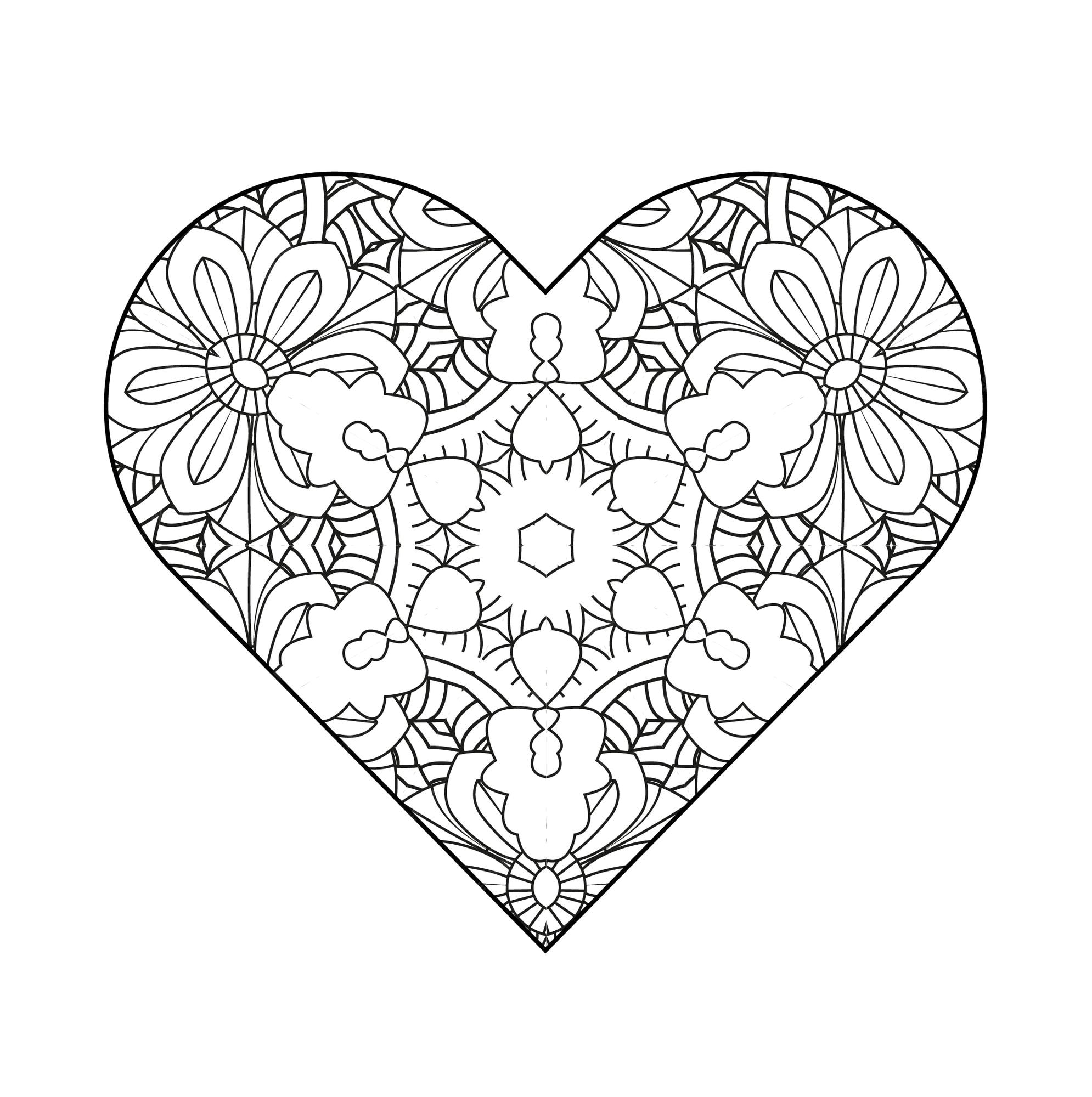 Premium vector heart coloring page valentines day coloring page adult coloring page coloring book for adults