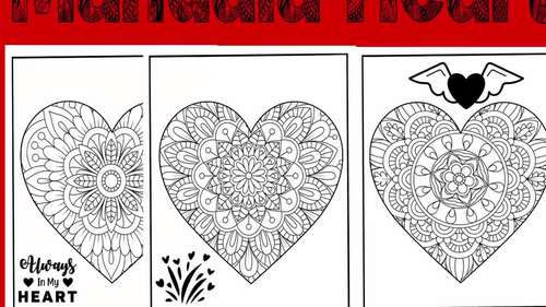 Mandala heart coloring pages mandala heart coloring book for kids and adults