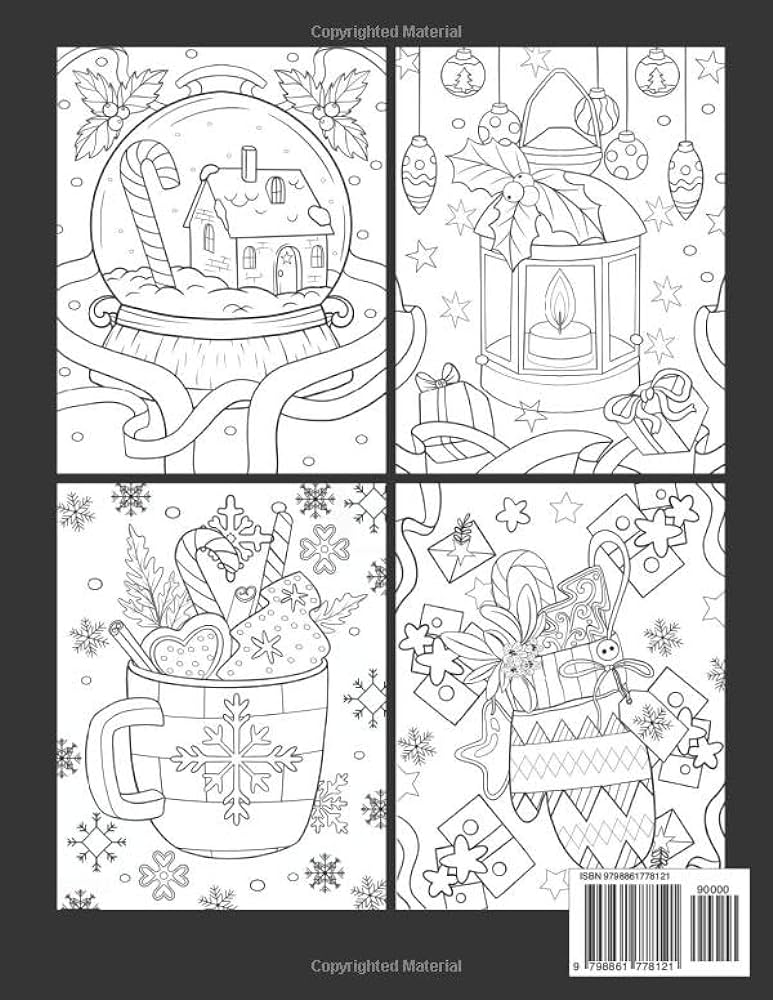 Page christmas coloring book for kids adults christmas holiday coloring pages for women men and seniors featuring santa claus christmas gifts marquez r books
