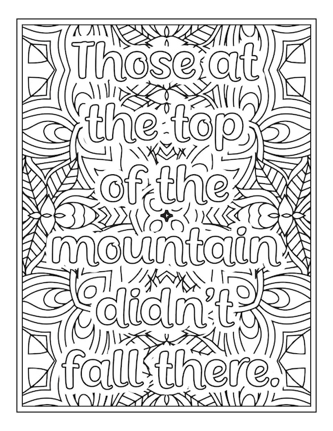 Premium vector motivational quotes coloring book page inspirational quotes coloring page coloring page