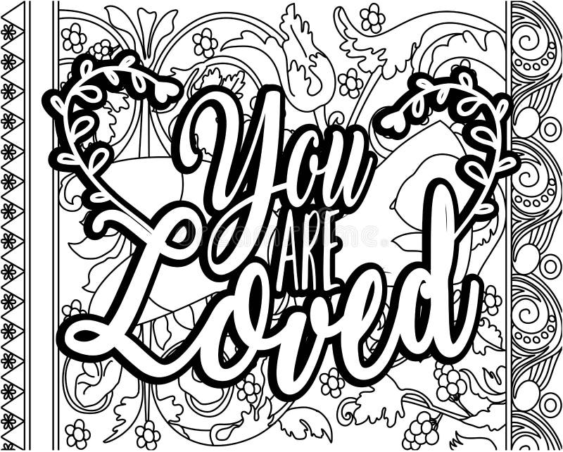 Inspirational words coloring book pagesmotivational quotes coloring pages design stock vector