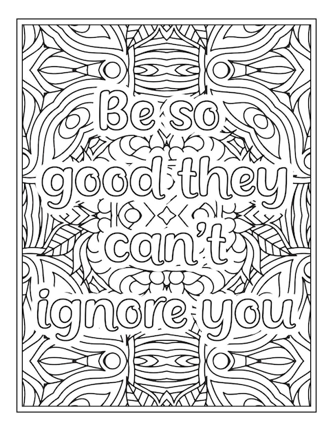 Premium vector motivational quotes coloring book page inspirational quotes coloring page coloring page
