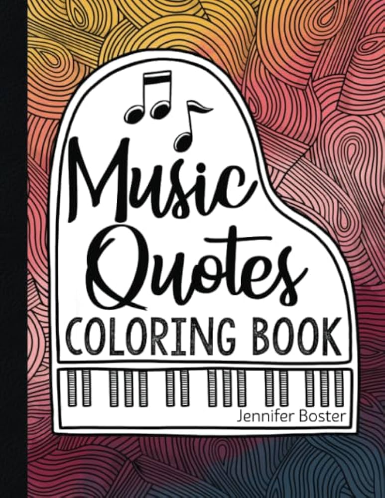 Music quotes coloring book inspirational coloring pages for music