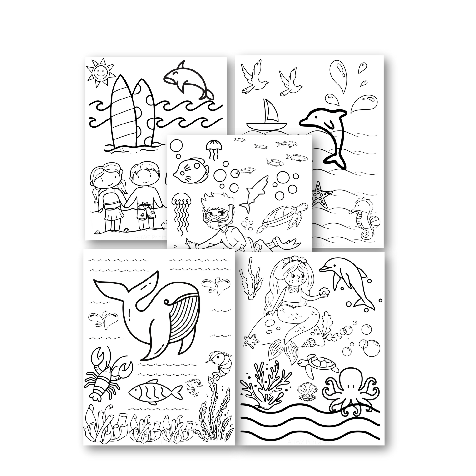 Summer coloring book for kids â at home with zan printables