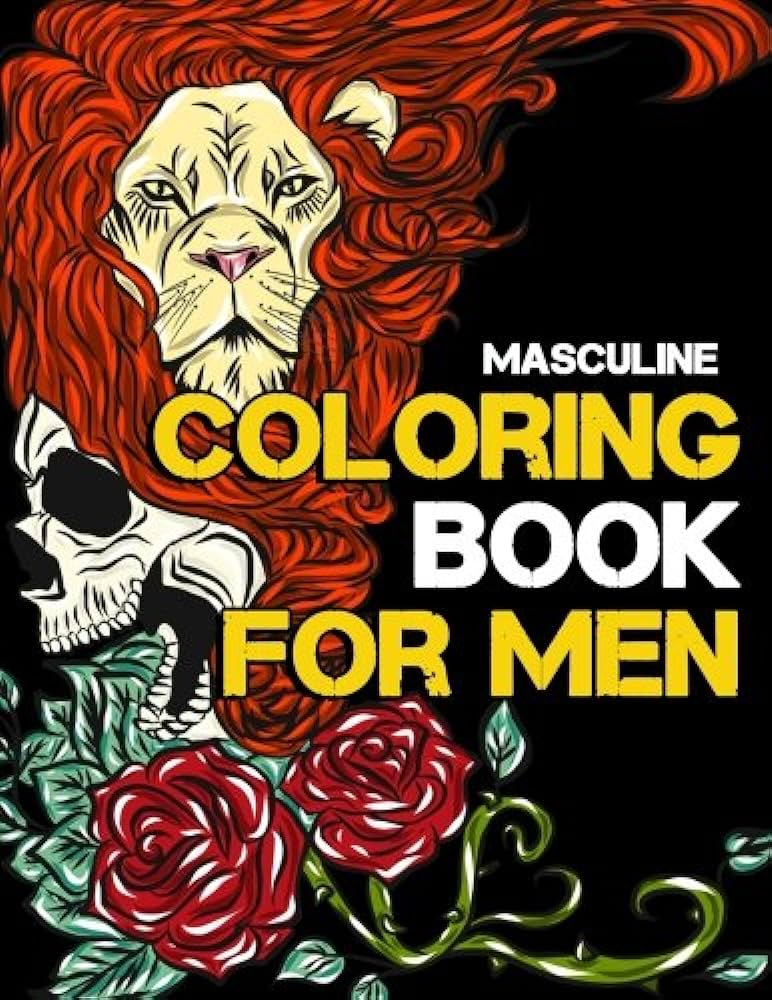 Masculine coloring book for men adult activity coloring book for men with skulls tattoo designs tribal patterns and animal zendoodle coloring pages meditation mens coloring books volume dolfon jack