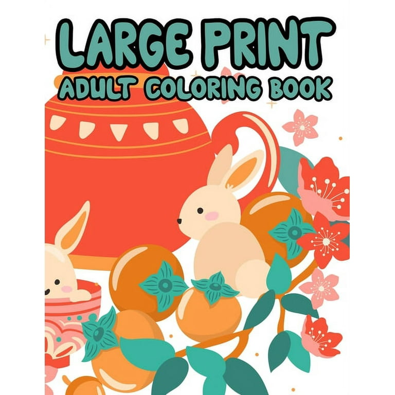 Large print adult coloring book easy coloring books for seniors and beginners simple coloring pages for dementia patients paperback