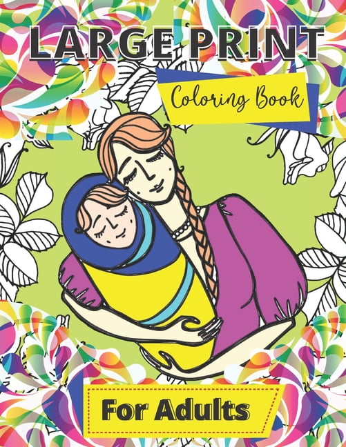 Large print adult coloring book simple coloring book for adults elderly coloring books with large design x mandala pattern flowers birds landscape and more paperbacklarge print