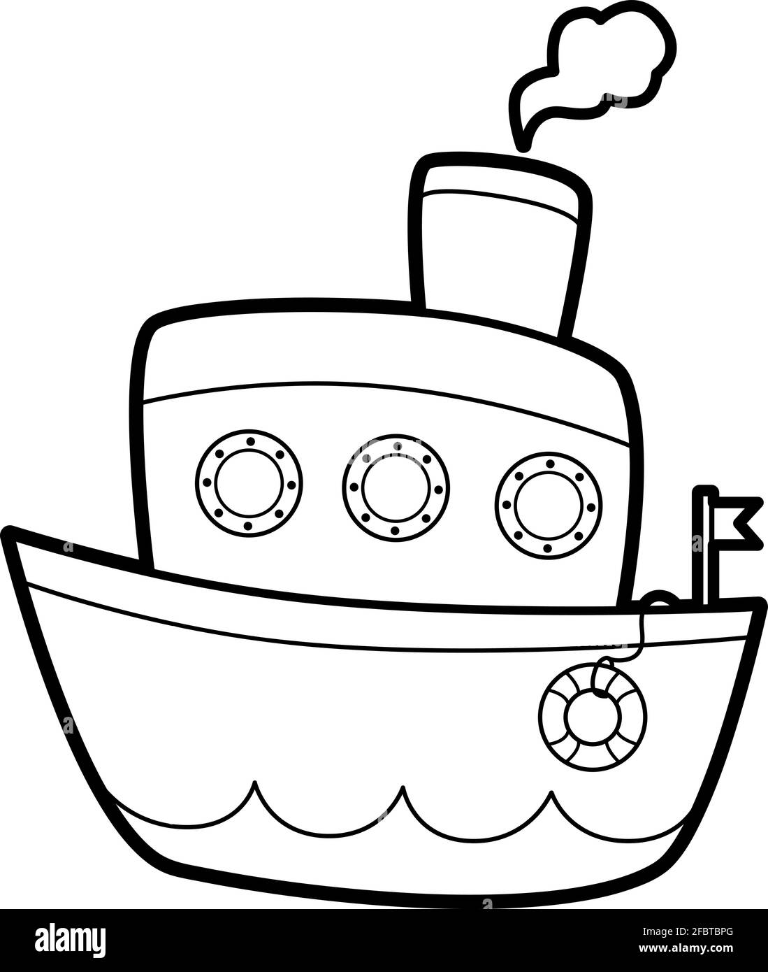 Coloring book or page for kids ship black and white vector illustration stock vector image art