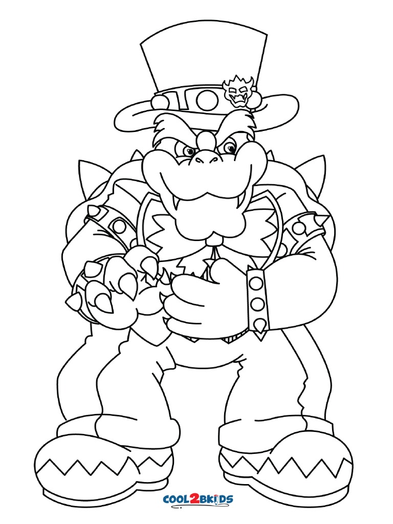 Super mario odyssey bowser coloring pages pdf