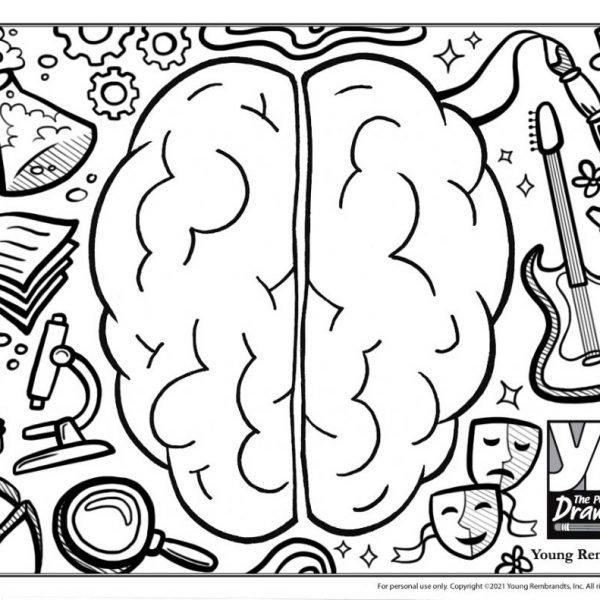 Brain coloring page