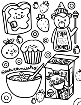 Cute breakfast coloring sheet by artwithmissko tpt