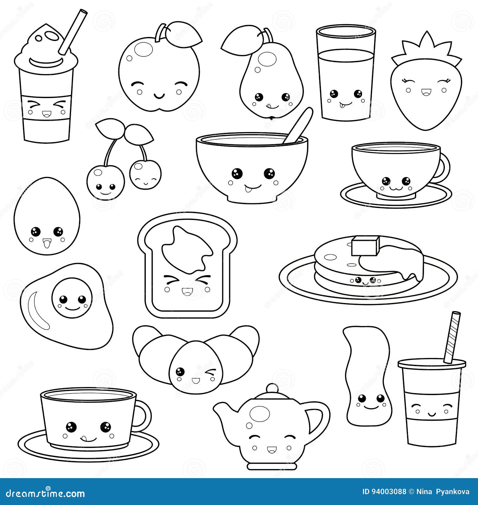 Breakfast food and beverages stock vector