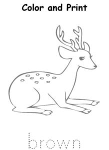 Color and print worksheet for kindergarten