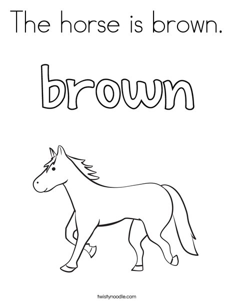 The horse is brown coloring page