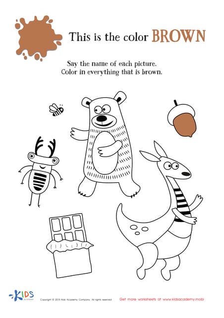 Learning color brown for toddlers and preschool pdf