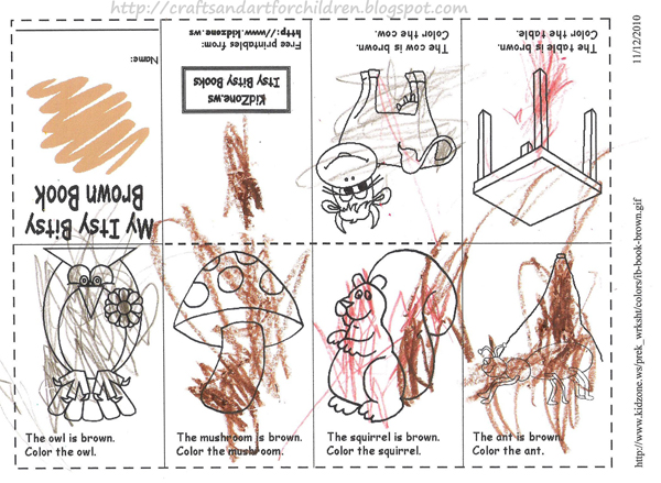 Color brown crafts activities foods