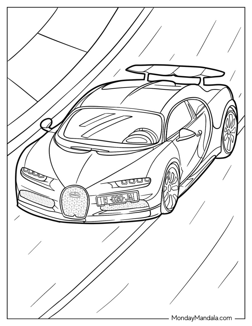 Bugatti coloring pages free pdf printables