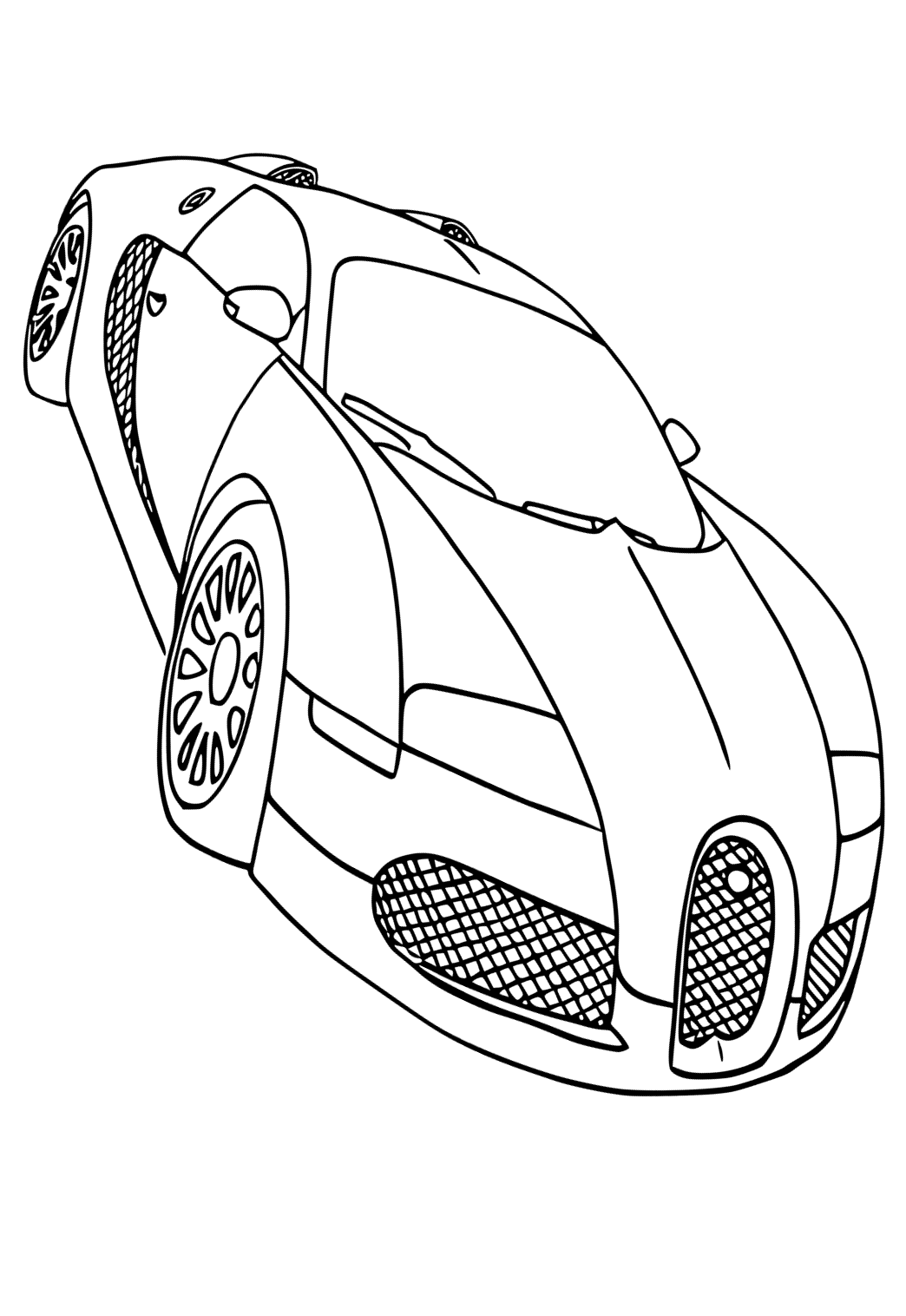 Free printable bugatti style coloring page for adults and kids