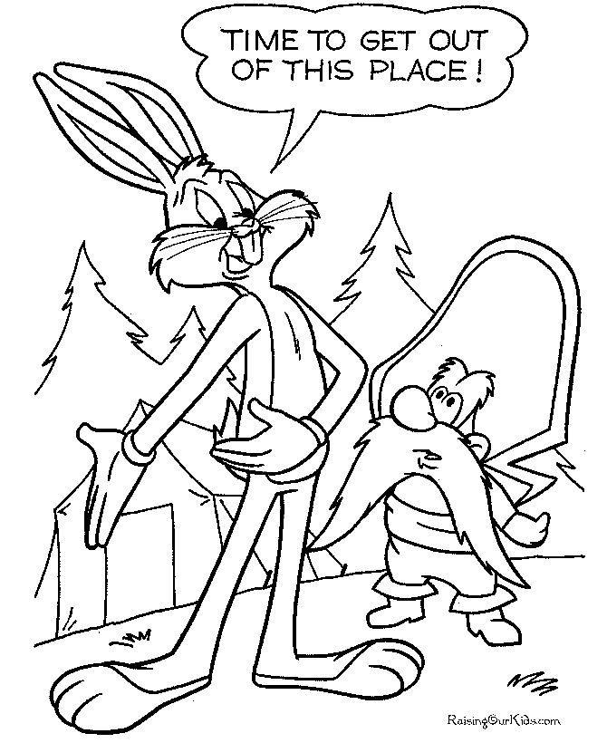 Bugs bunny coloring page to print