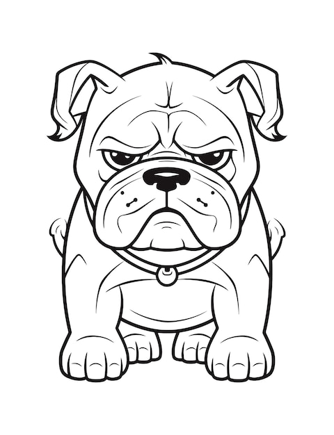 Premium vector bulldog coloring page