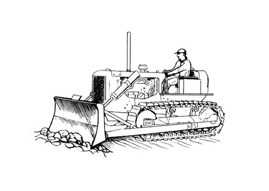 Coloring page bulldozer