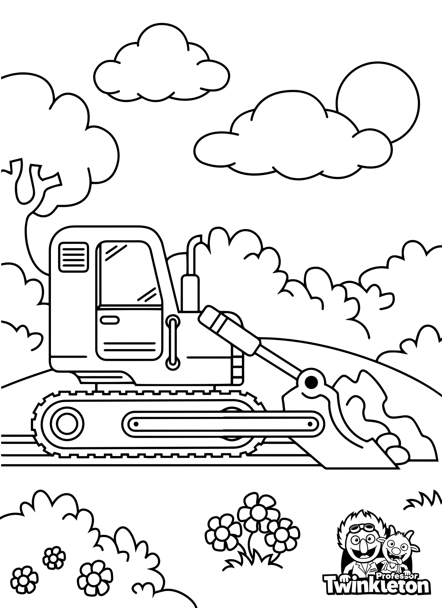 Bulldozer coloring page â