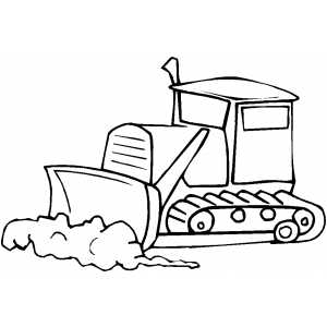 Bulldozer in work coloring page