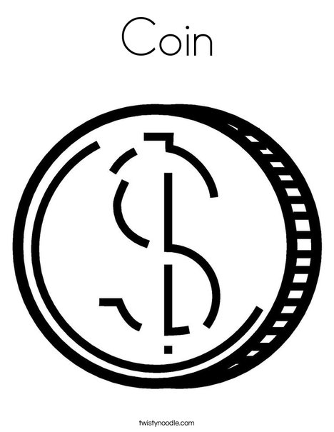 Coin coloring page