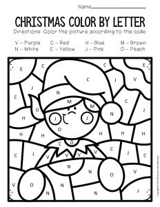 Color by capital letter christmas preschool worksheets