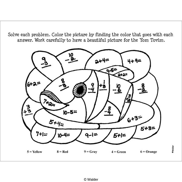 Addition and subtraction color by number walder education