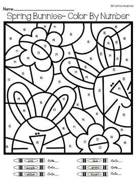 Bunny coloring by number tpt