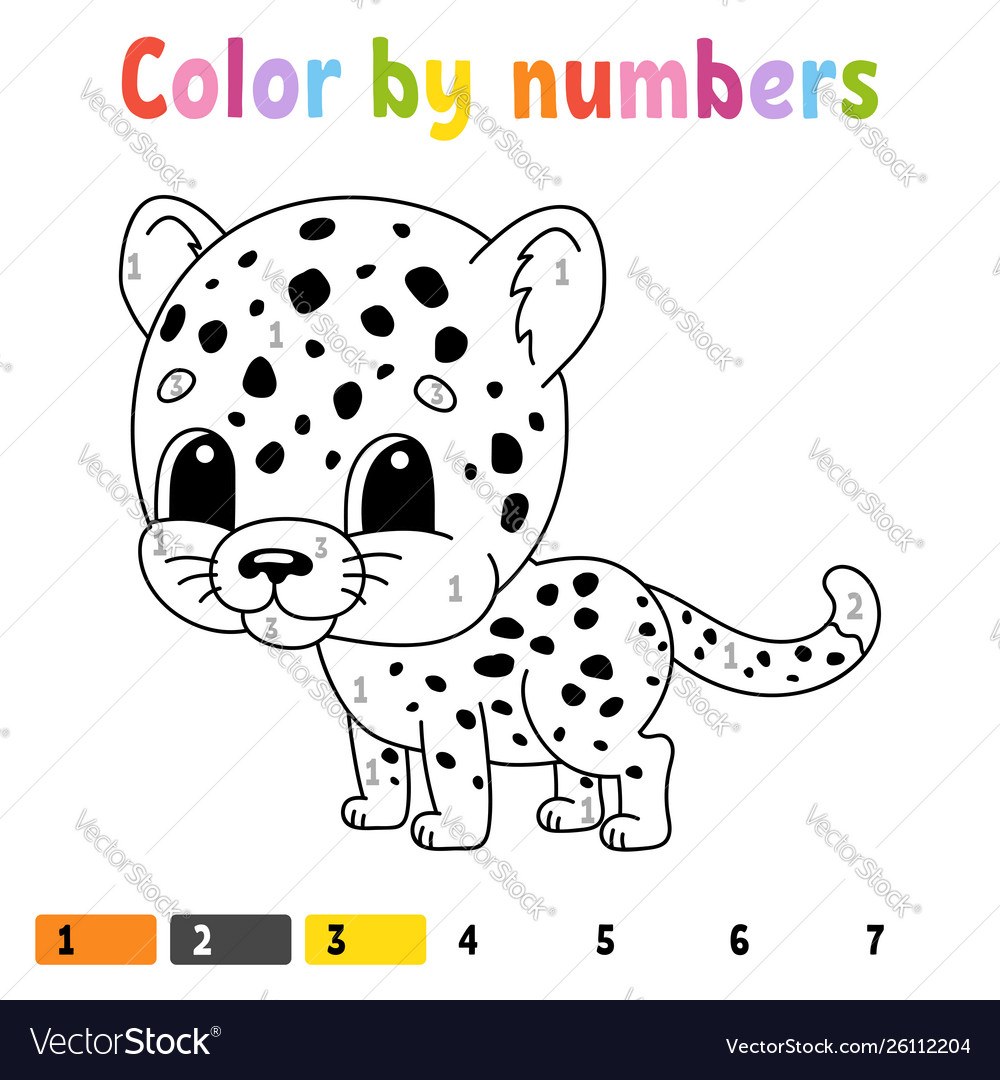Color numbers coloring book for kids cheerful vector image