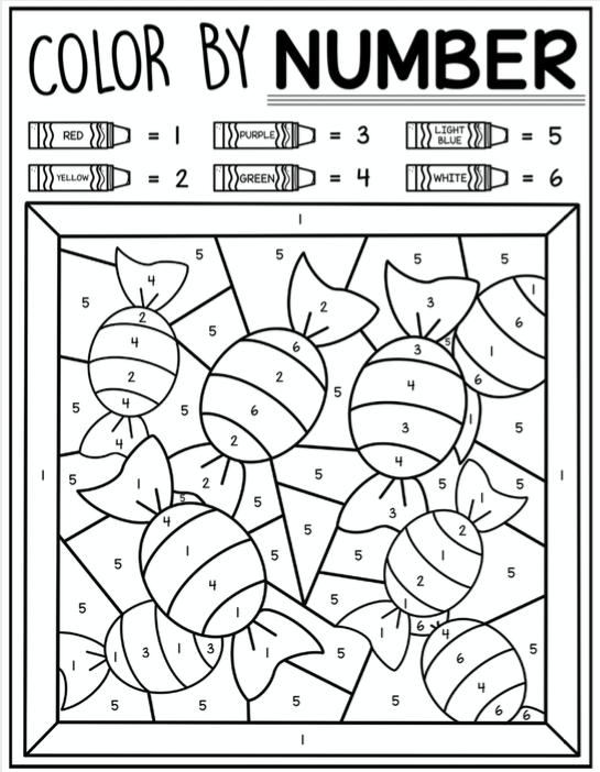 Free christmas color by number coloring pages
