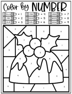 Free christmas color by number printables
