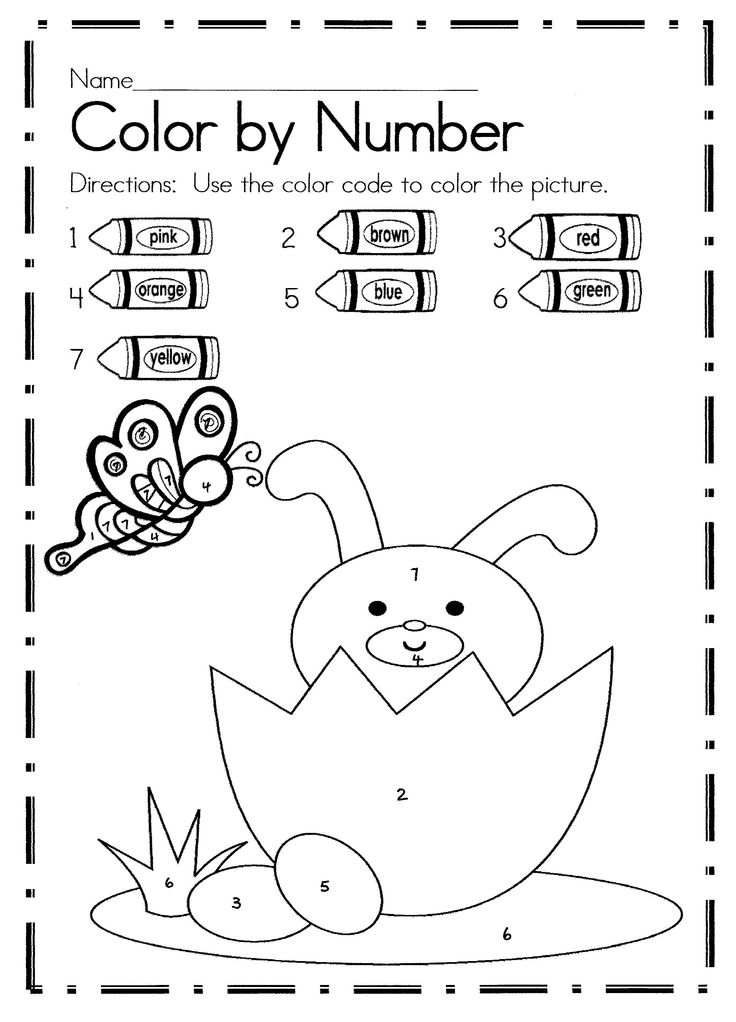 Easter color by numbers
